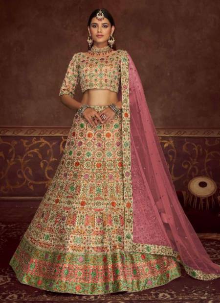 Pink Colour Khushboo Veena Vol 1 New Designer Ehnic Wear Silk Lehenga Choli Collection 2025